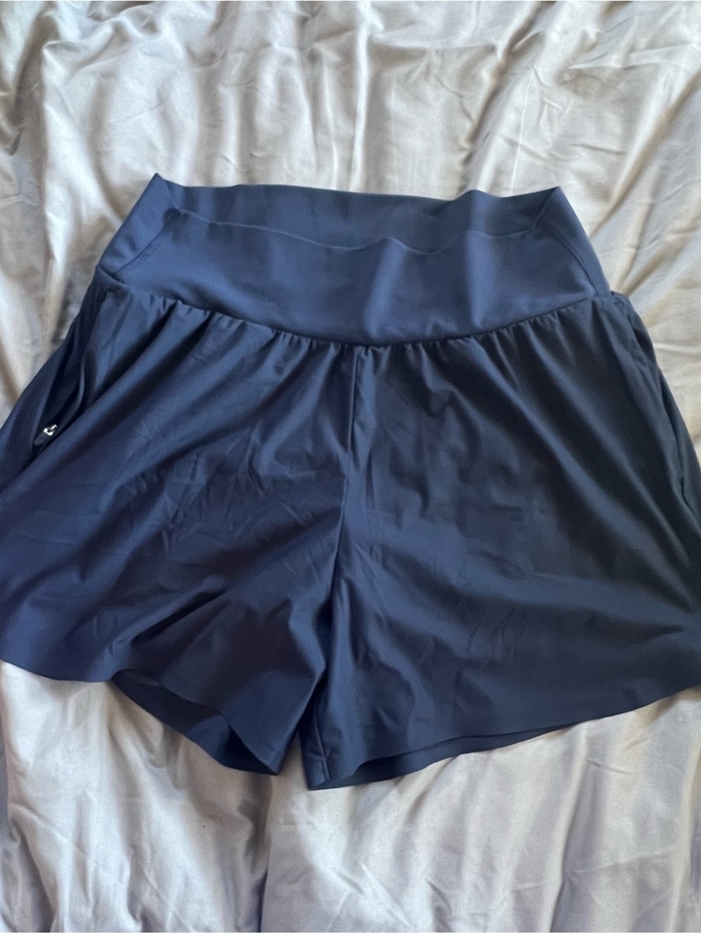 Uniqlo Navy High-Waist Athletic Shorts